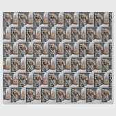 Kerststal van het paard met boom cadeaupapier (Vlak)