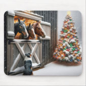 Kerststal van het paard met boom muismat (Voorkant)