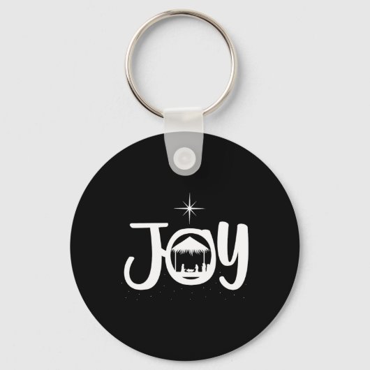 Kerststal van Jezus Christus Cool Kerstkleding Sleutelhanger (Voorkant)