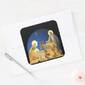 Kerststal Vierkante Sticker (Envelop)