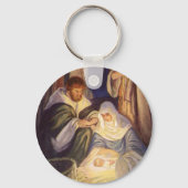 Kerststal vintage, 3 herders en Jezus Sleutelhanger (Achterkant)