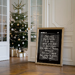 Kerststal vintage kerstprint poster
