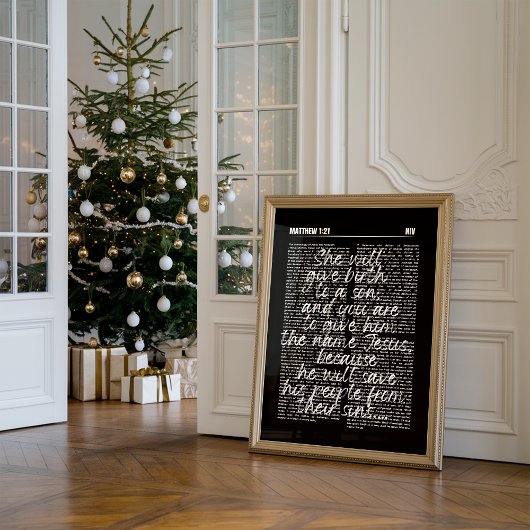 Kerststal vintage kerstprint poster
