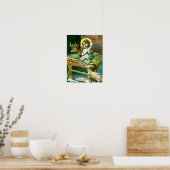 Kerststal vintage poster (Keuken)