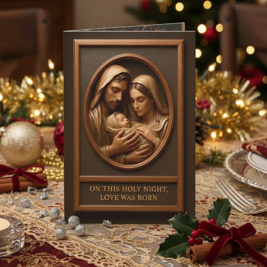 Kerststal Vouwbare Wenskaart Kaart