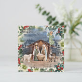 Kerststal, Vreugde voor de Wereld, Feestdagenkaart (Staand voorkant)