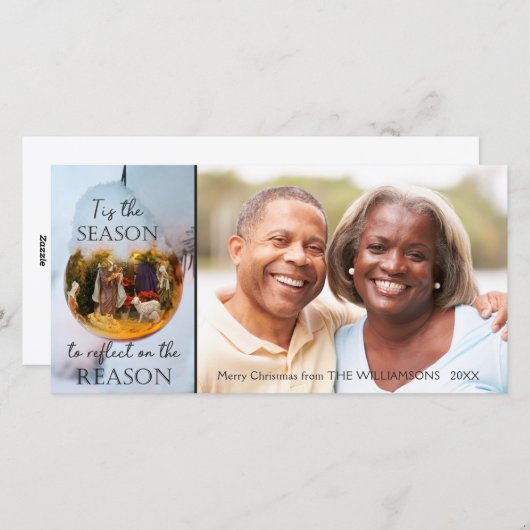 Kerststalletje ter gelegenheid van het seizoen feestdagenkaart (Voorkant / Achterkant)