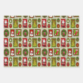 Kerststamp Cadeauverpakkingsvellen  Inpakpapier Vel (Voorkant 3)