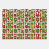 Kerststamp Cadeauverpakkingsvellen  Inpakpapier Vel (Voorkant)