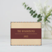 Kerststamp in vintage stijl briefkaart (Staand voorkant)