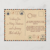 Kerststamp in vintage stijl briefkaart (Achterkant)