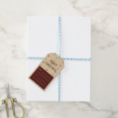 Kerststamp in vintage stijl cadeaulabel (Met Touw)