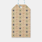 Kerststamp in vintage stijl cadeaulabel (Achterkant)