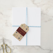Kerststamp in vintage stijl cadeaulabel (Met Touw)