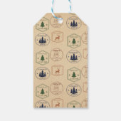 Kerststamp in vintage stijl cadeaulabel (Achterkant)