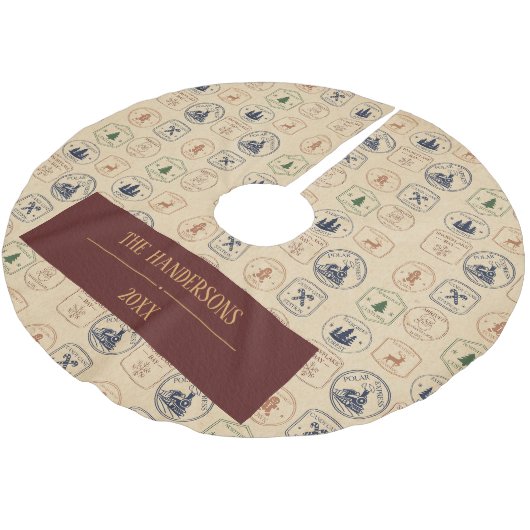 Kerststamp in vintage stijl kerstboom rok (Gekanteld)
