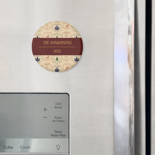 Kerststamp in vintage stijl magneet (Insitu (Koelkast))