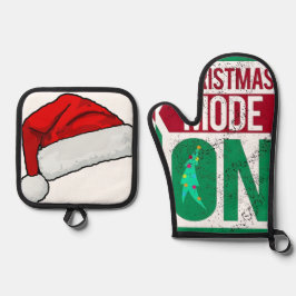 kerststand in u ovenwant & pannenlap set