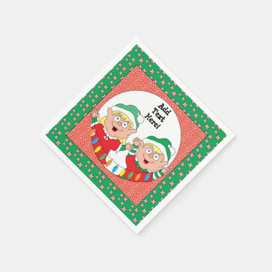 Kerststandaard Cocktail Napkin Servetten (Hoek)