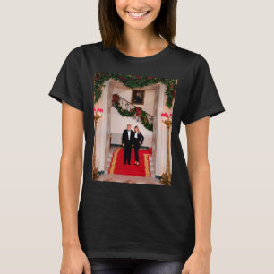Kerststappen President Donald Trump en Melania T-shirt