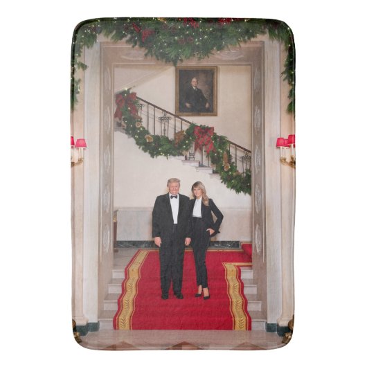 Kerststappen President Donald Trump & Melania Badmat (Voorkant Verticaal)