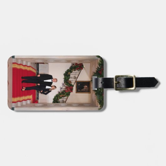 Kerststappen President Donald Trump & Melania Bagagelabel (Voorkant horizontaal)