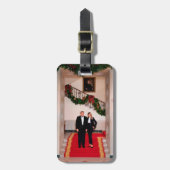 Kerststappen President Donald Trump & Melania Bagagelabel (Voorkant verticaal)