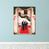 Kerststappen President Donald Trump & Melania Canvas Afdruk (Insitu (Houten vloer))