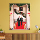 Kerststappen President Donald Trump & Melania Canvas Afdruk (Insitu (Woonkamer))