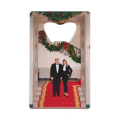 Kerststappen President Donald Trump & Melania Creditkaart Flessenopener (Voorkant)