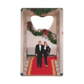 Kerststappen President Donald Trump & Melania Creditkaart Flessenopener (Achterkant)
