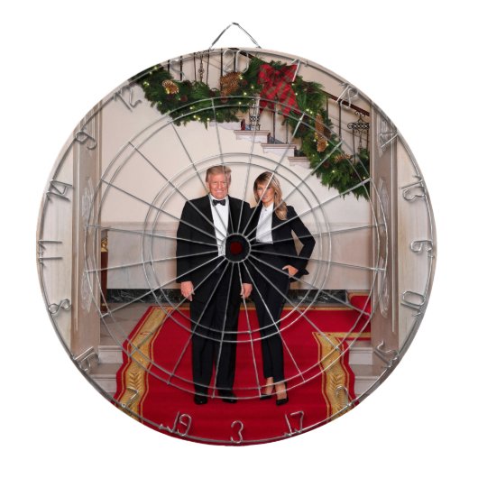 Kerststappen President Donald Trump & Melania Dartbord (Voorkant)