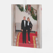 Kerststappen President Donald Trump & Melania Glas Ornament (Voorkant links)