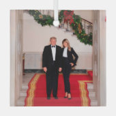 Kerststappen President Donald Trump & Melania Glas Ornament (Voorkant)
