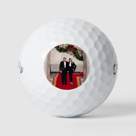 Kerststappen President Donald Trump & Melania Golfballen (Voorkant)