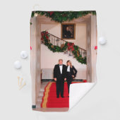 Kerststappen President Donald Trump & Melania Golfhanddoek (Insitu)