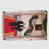 Kerststappen President Donald Trump & Melania Golfhanddoek (Horizontaal)