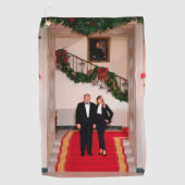 Kerststappen President Donald Trump & Melania Golfhanddoek (Voorkant)