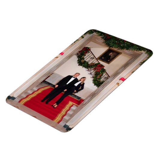 Kerststappen President Donald Trump & Melania Magneet (Linkerzijde)