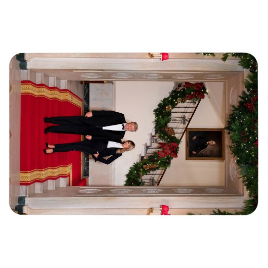 Kerststappen President Donald Trump & Melania Magneet (Horizontaal)