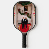 Kerststappen President Donald Trump & Melania Pickleball Paddle (Achterkant)