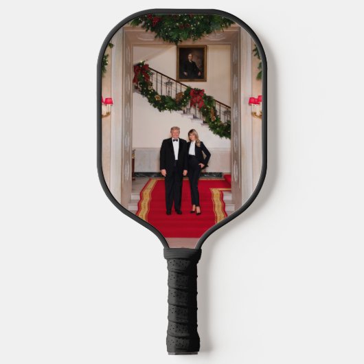 Kerststappen President Donald Trump & Melania Pickleball Paddle (Voorkant)