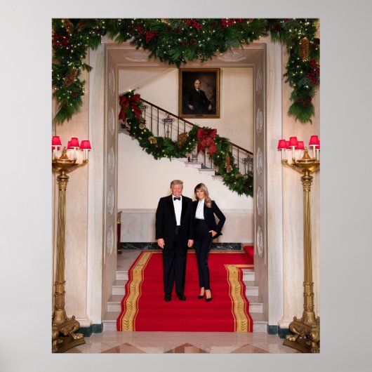 Kerststappen President Donald Trump & Melania Poster (Voorkant)