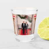 Kerststappen President Donald Trump & Melania Shot Glas (Voorkant)