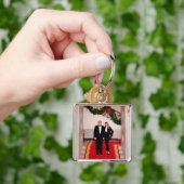 Kerststappen President Donald Trump & Melania Sleutelhanger (Hand)