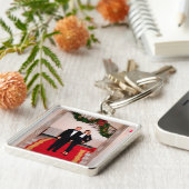 Kerststappen President Donald Trump & Melania Sleutelhanger (Zijkant)