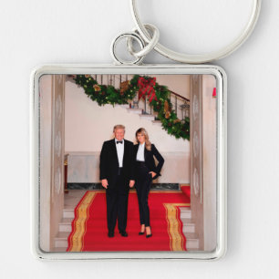 Kerststappen President Donald Trump & Melania Sleutelhanger