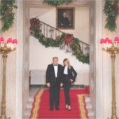 Kerststappen President Donald Trump & Melania Sticker (Voorkant)