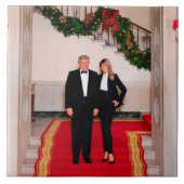 Kerststappen President Donald Trump & Melania Tegeltje (Voorkant)