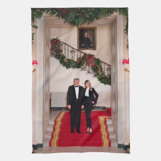 Kerststappen President Donald Trump & Melania Theedoek (Verticaal)